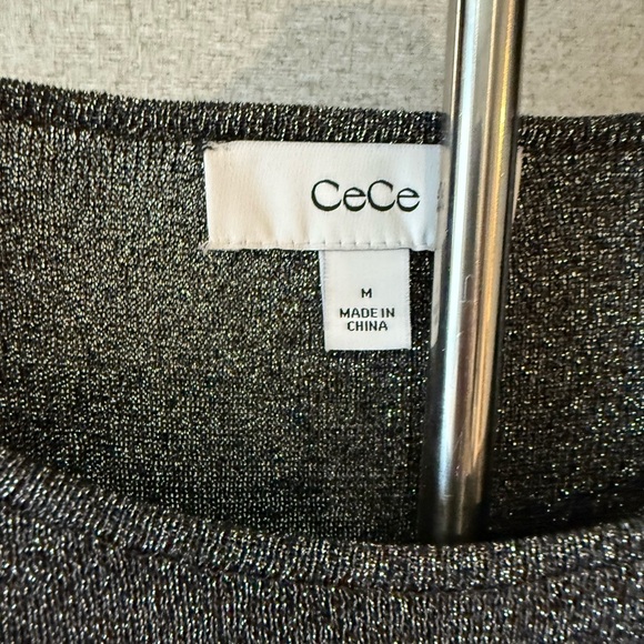 CeCe Women's Gray sparkly Top - Picture 3 of 4